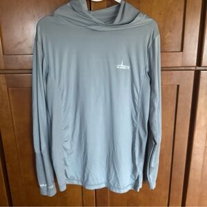 Habit Fishing Shirt Solar Power 40+ SP Gray w Hood and Logo Men’s Small